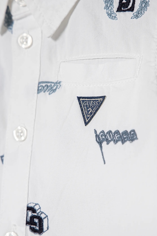 Мальчик Детская хлопковая рубашка Guess N5RH07.WBHQ1.PPYA белый