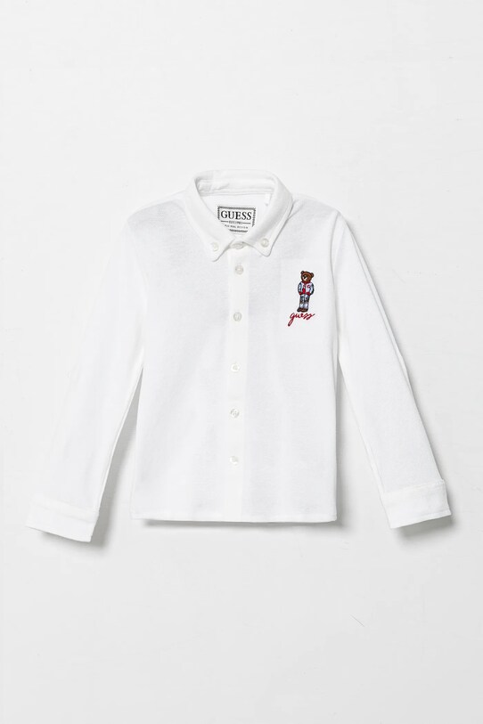 Хлопковая рубашка Guess длинный белый N5RP01.KAPY0.PPYA