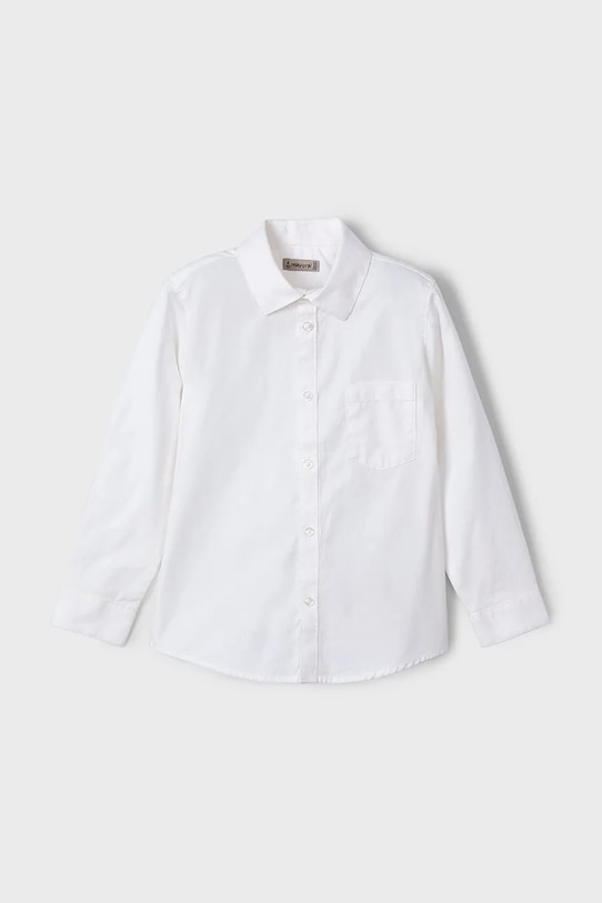 Дитяча бавовняна сорочка Mayoral 140.5C.Mini.PPYA білий SS25