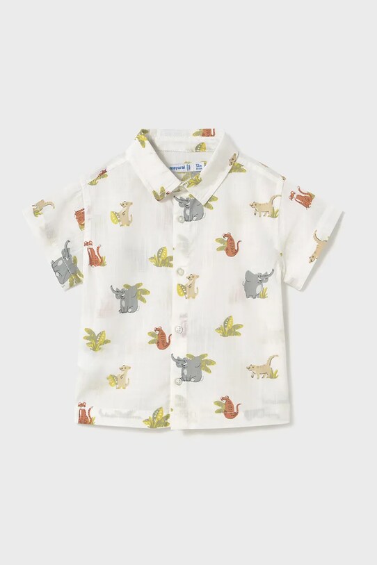 Mayoral koszula bawełniana dziecięca wzorzyste biały 1112.3E.Baby.PPYA