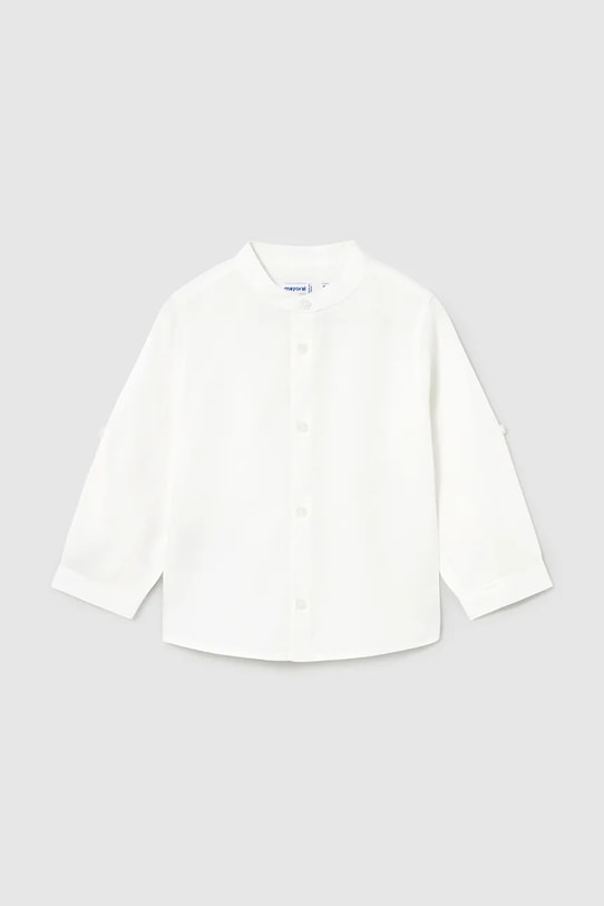 Mayoral koszula z domieszką lnu dziecięca casual biały 1115.3E.Baby.PPYA