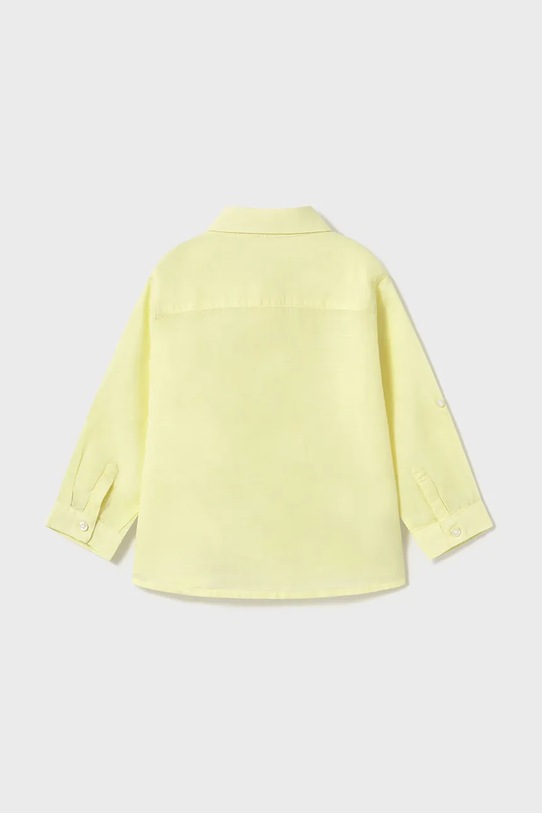 Detská košeľa s prímesou ľanu Mayoral 1116.3E.Baby.PPYA žltá SS25