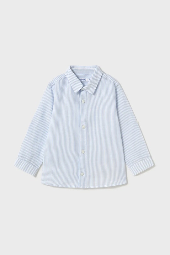 Mayoral koszula z domieszką lnu dziecięca casual niebieski 1116.3E.Baby.PPYA