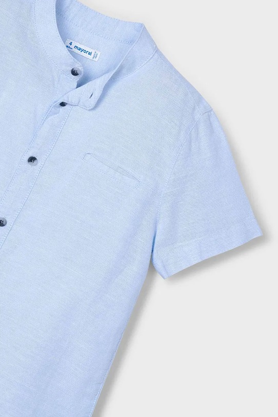 Băieți Mayoral cămașă din amestec de in pentru copii 3113.5A.Mini.PPYA albastru