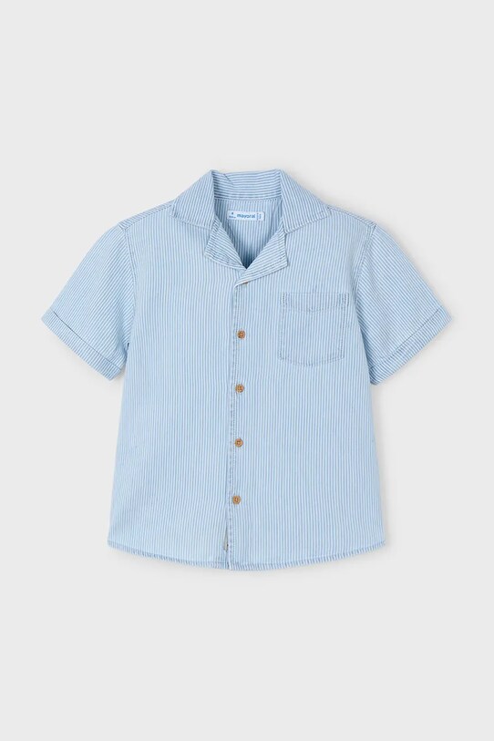 Детская хлопковая рубашка Mayoral casual голубой 3116.5J.Mini.PPYA
