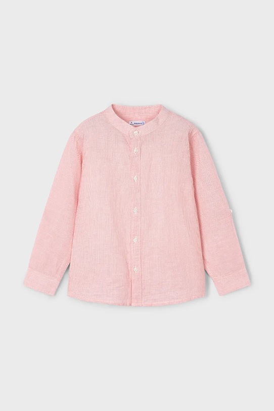 Детская рубашка с примесью льна Mayoral длинный оранжевый 3119.5D.Mini.PPYA