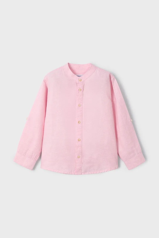 Mayoral koszula z domieszką lnu dziecięca 3119.5D.Mini.PPYA czerwony SS25