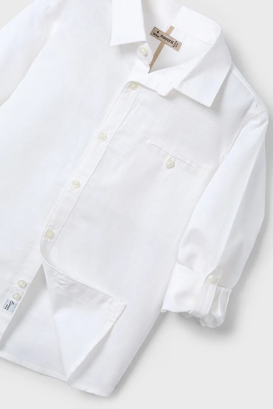 Mayoral koszula z domieszką lnu dziecięca biały 3121.5A.Mini.PPYA