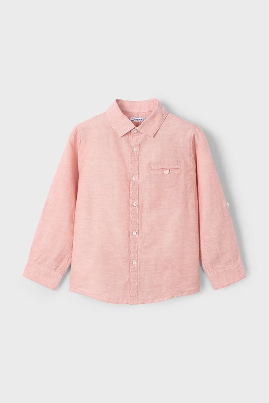 Dječja košulja s dodatkom lana Mayoral casual roza 3121.5A.Mini.PPYA