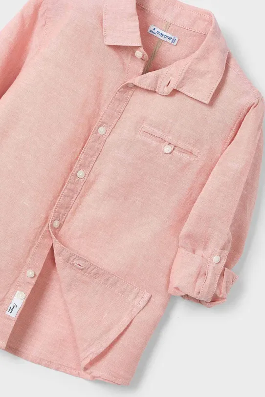 Dječaci Dječja košulja s dodatkom lana Mayoral 3121.5A.Mini.PPYA roza