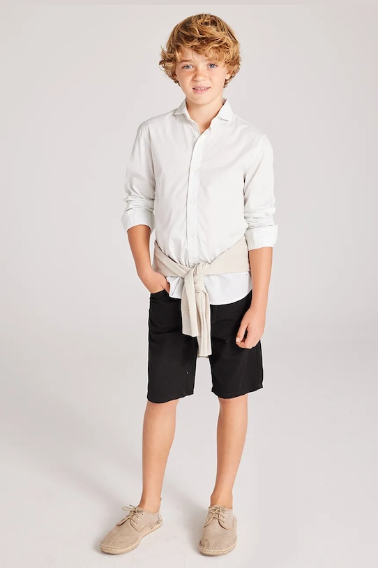 Mayoral camasa de bumbac pentru copii 6140.7A.Junior.PPYA alb