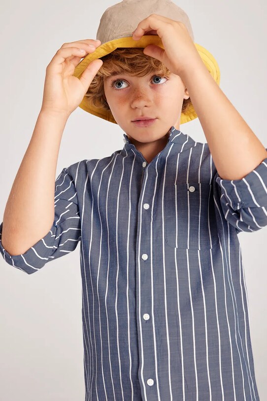 Mayoral koszula bawełniana dziecięca wzorzyste niebieski 6141.7B.Junior.PPYA