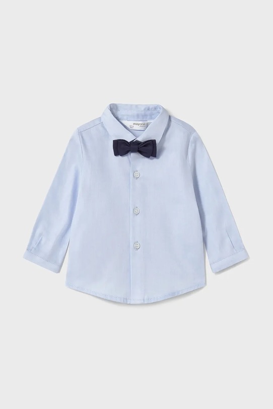 Mayoral Newborn cămașă din bumbac pentru bebeluși lung albastru 1102.1F.Newborn.PPYH