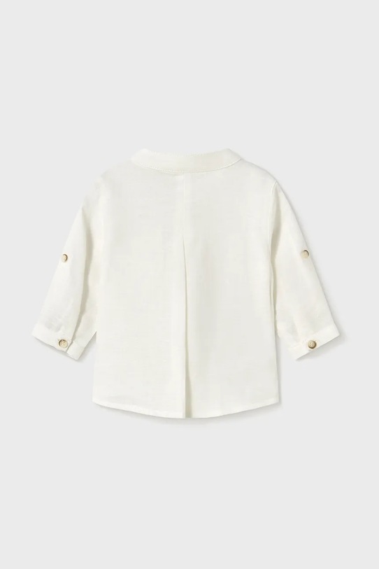 Детская рубашка с примесью льна Mayoral Newborn 1103.1L.Newborn.PPYH белый SS25