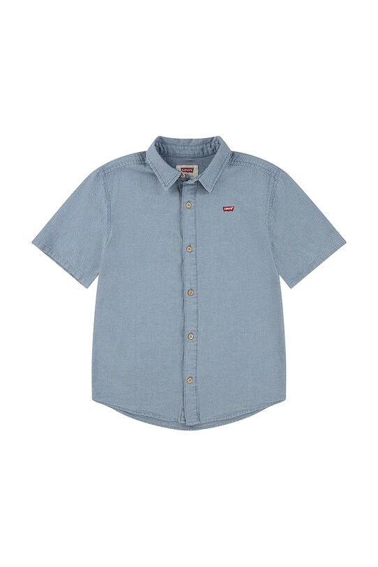 Levi's koszula bawełniana dziecięca SS WOVEN SHIRT 9EH426 niebieski SS25