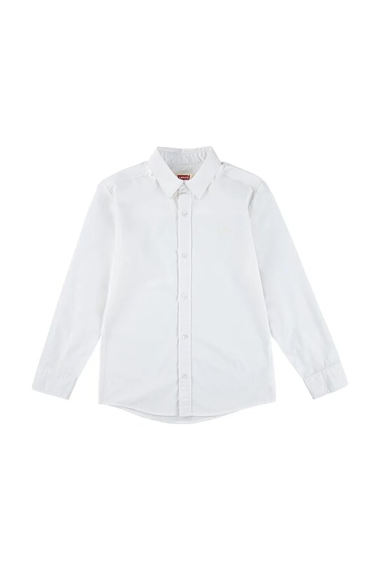 Дитяча бавовняна сорочка Levi's BATTERY HOUSEMARK SHIRT довгий білий 9EN129