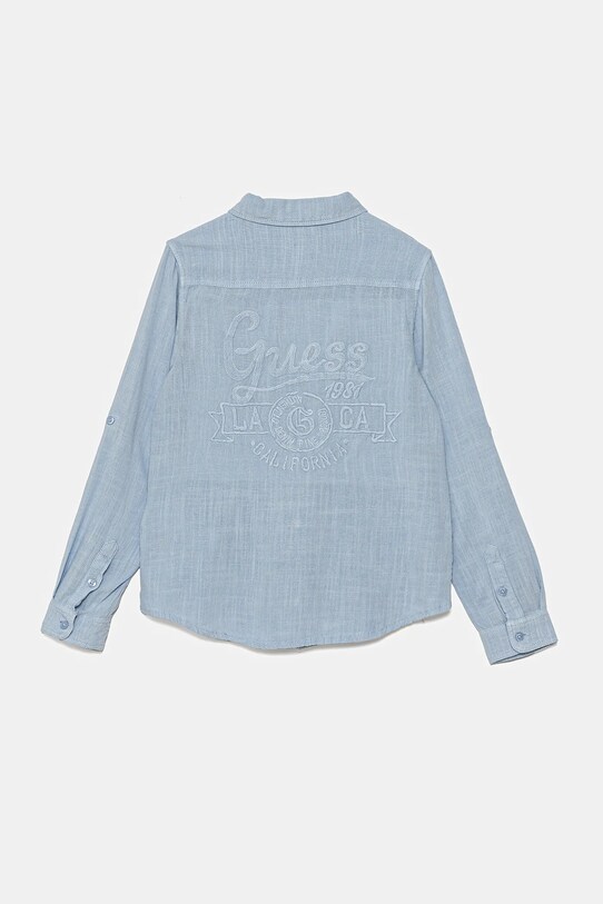 Дитяча сорочка з домішкою льну Guess L5GH00.WFBT0.PPYA блакитний SS25