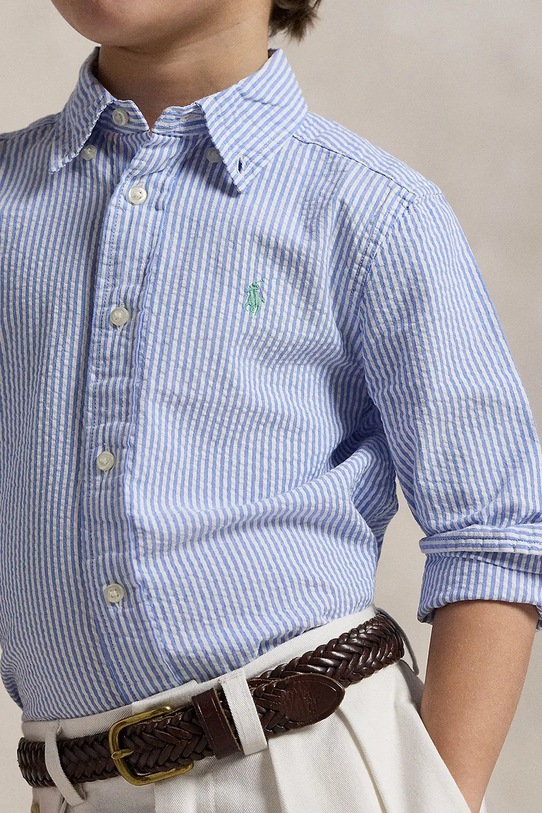Детская хлопковая рубашка Polo Ralph Lauren голубой 322964692001