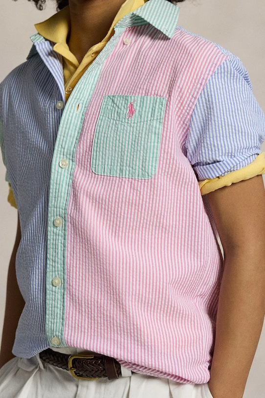 Дитяча бавовняна сорочка Polo Ralph Lauren 323964691001 блакитний