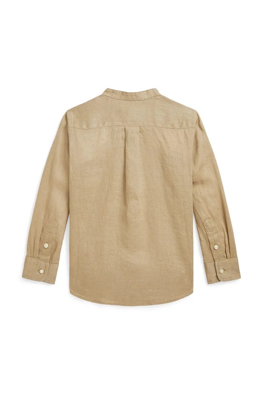 Dječja lanena košulja Polo Ralph Lauren 322964592003 smeđa SS25