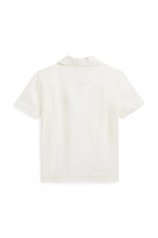 Polo Ralph Lauren cămașă de in pentru copii 322964585001 alb SS25