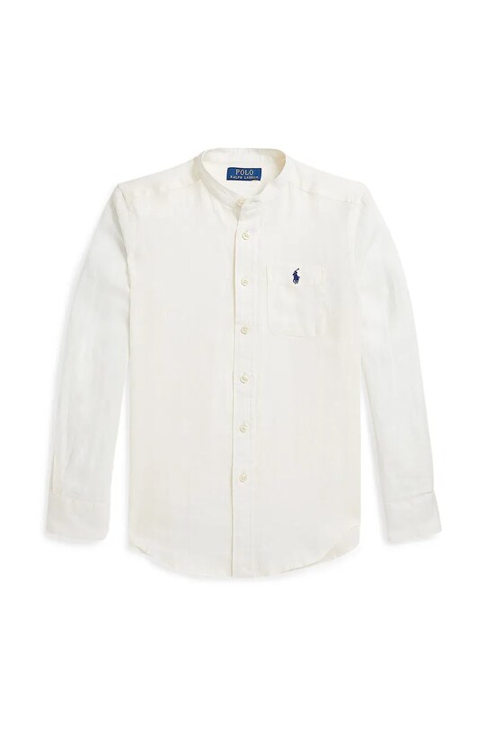 Otroška lanena srajca Polo Ralph Lauren 323964592002 bela SS25