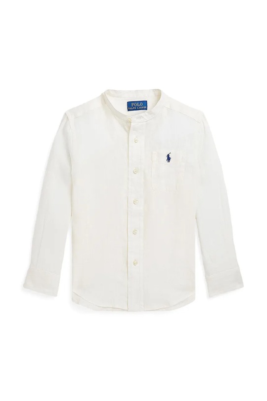 Dětská lněná košile Polo Ralph Lauren 322964592002 bílá SS25