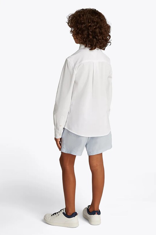 Tommy Hilfiger cămașă de bumbac pentru copii alb KB0KB09551.128.176.PPYA