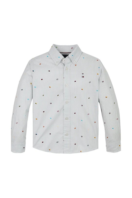 Tommy Hilfiger camicia di cotone per bambini KB0KB09555.110.122.PPYA blu SS25