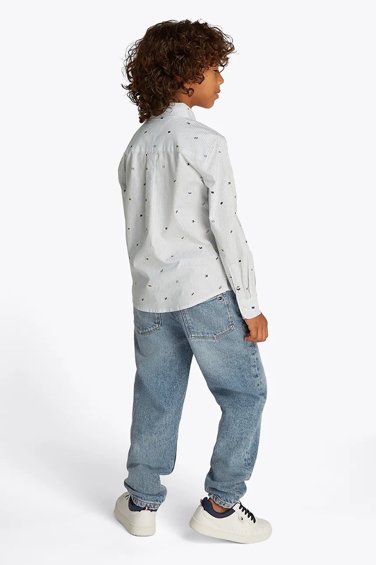 Tommy Hilfiger camicia di cotone per bambini blu KB0KB09555.110.122.PPYA