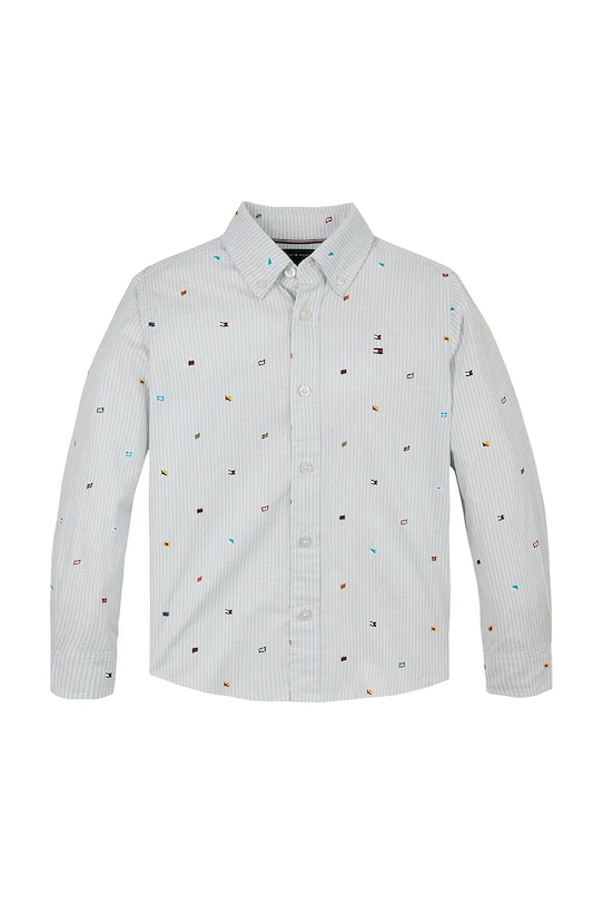 Дитяча бавовняна сорочка Tommy Hilfiger KB0KB09555.128.176.PPYA блакитний SS25