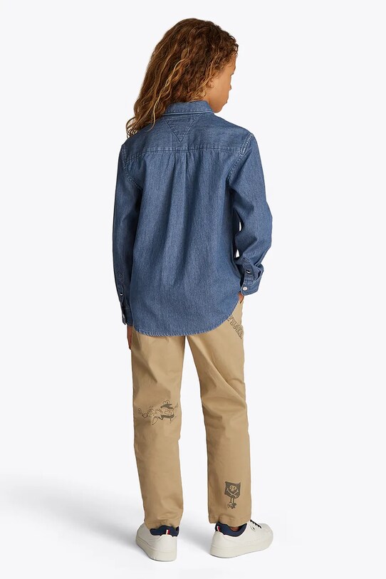 Tommy Hilfiger koszula bawełniana dziecięca niebieski KB0KB09840.PPYA