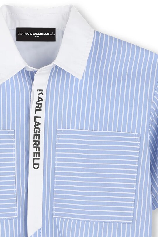 Παιδικό βαμβακερό πουκάμισο Karl Lagerfeld μπλε Z30443.162.174