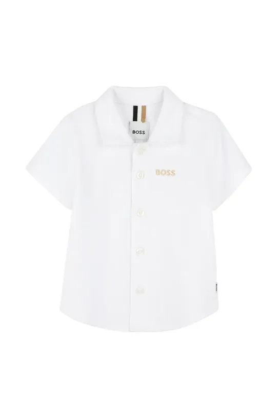 BOSS camicia di cotone per neonato corta bianco J52092.86.94