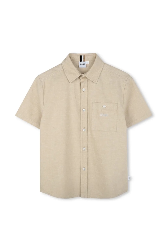Детская льняная рубашка BOSS casual бежевый J52008.114.150