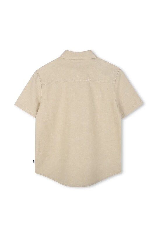 Dětská lněná košile BOSS J52008.162.174 béžová SS25