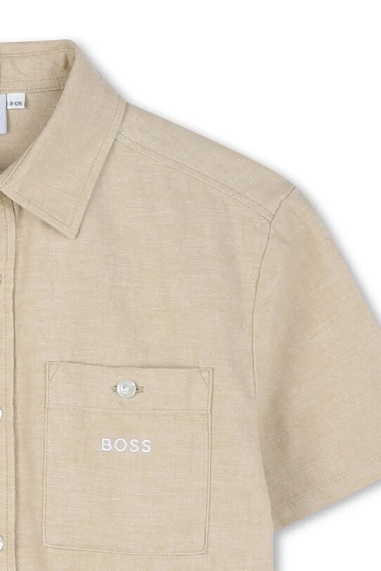 Băieți BOSS cămașă de in pentru copii J52008.162.174 bej