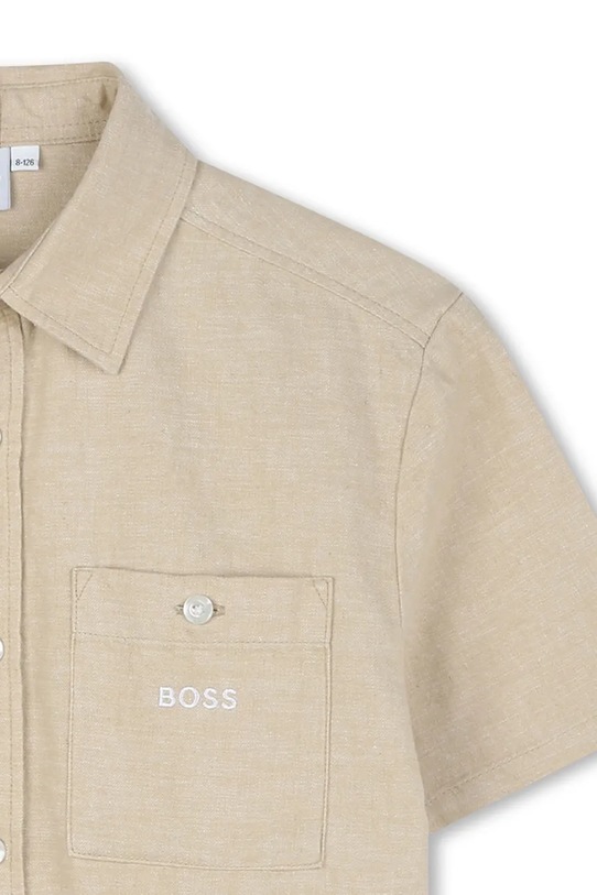 CHLAPEC Dětská lněná košile BOSS J52008.162.174 béžová