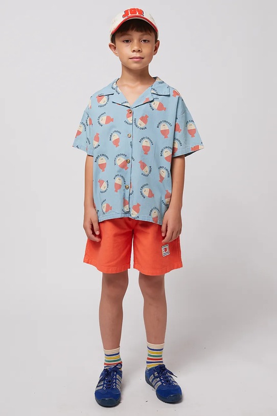 Bobo Choses camasa de bumbac pentru copii Morning Egg albastru 125AC026