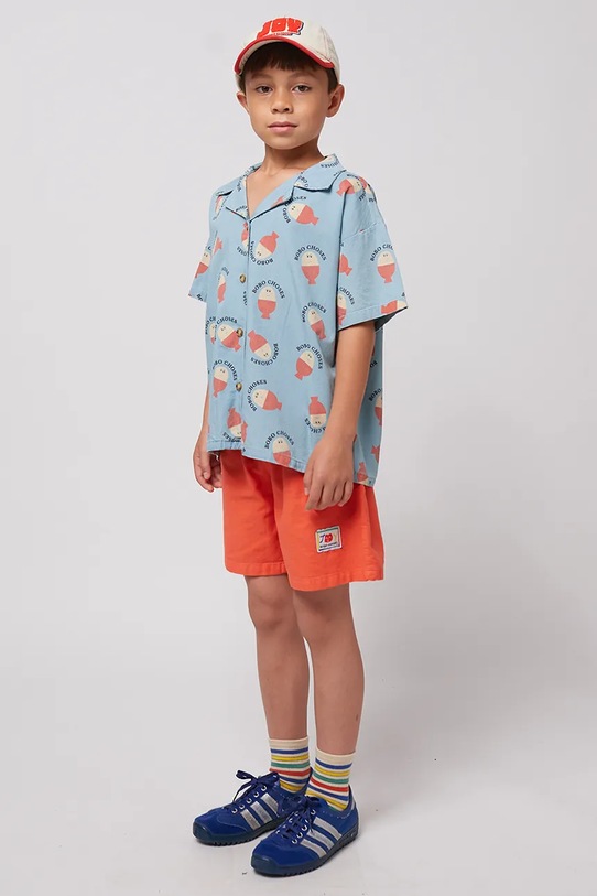 Bobo Choses camasa de bumbac pentru copii Morning Egg 125AC026 albastru