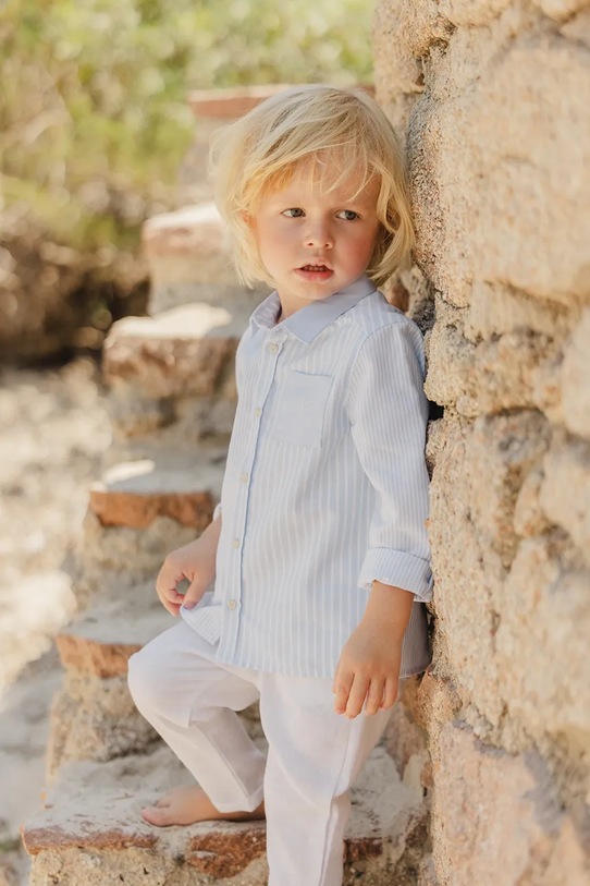 Tartine et Chocolat koszula bawełniana niemowlęca wzorzyste niebieski CA12081.80.94