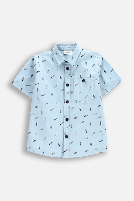 Coccodrillo cămașă de bumbac pentru copii scurt albastru WC5136201HBK
