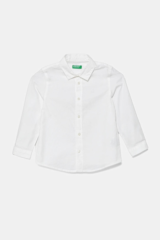 Dětská bavlněná košile United Colors of Benetton dlouhý bílá 5DGXGQ00I.P.Reprop.PPYA