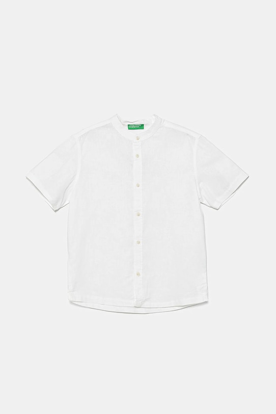 Παιδικό λινό πουκάμισο United Colors of Benetton casual λευκό 52VMCQ03W.G.Seasonal