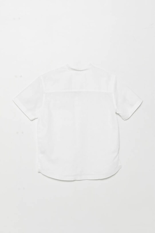 Detská ľanová košeľa United Colors of Benetton 52VMCQ03W.G.Seasonal biela SS25
