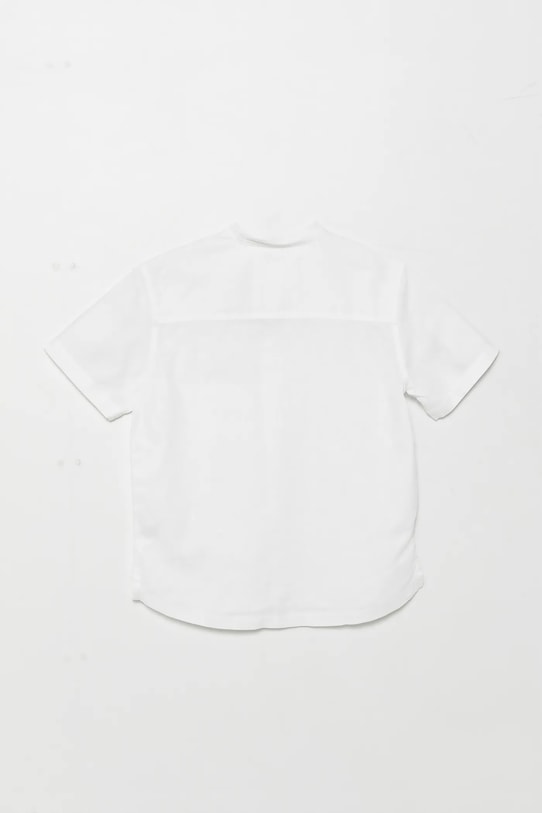 Παιδικό λινό πουκάμισο United Colors of Benetton 52VMCQ03W.G.Seasonal λευκό SS25