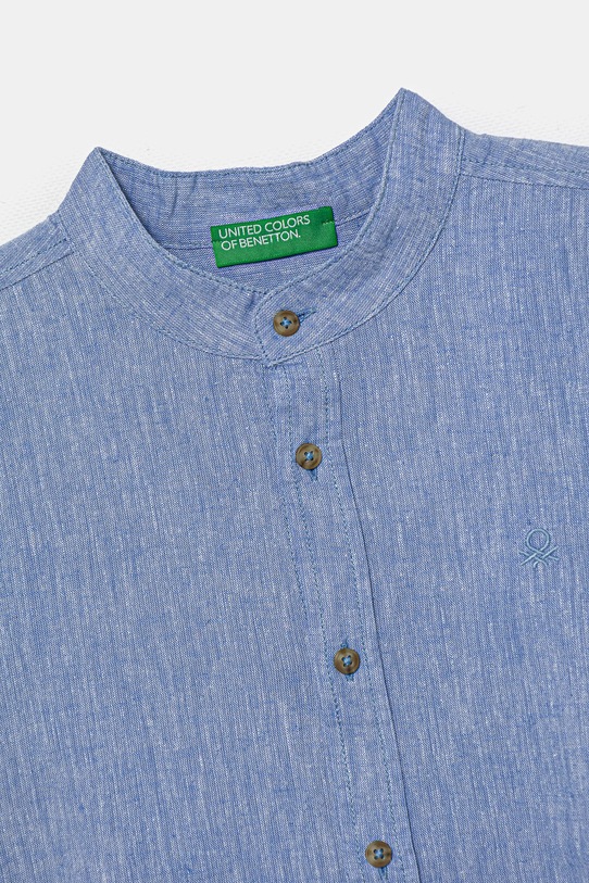 Αγορίστικα Παιδικό λινό πουκάμισο United Colors of Benetton 52VMCQ03W.G.Seasonal μπλε