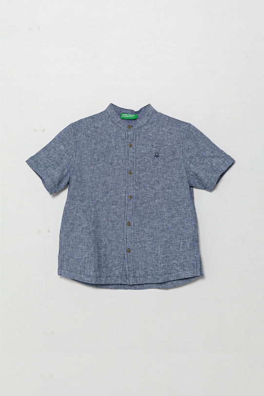 Παιδικό λινό πουκάμισο United Colors of Benetton casual μπλε 52VMCQ03W.G.Seasonal
