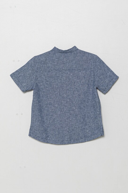 Παιδικό λινό πουκάμισο United Colors of Benetton 52VMCQ03W.G.Seasonal μπλε SS25