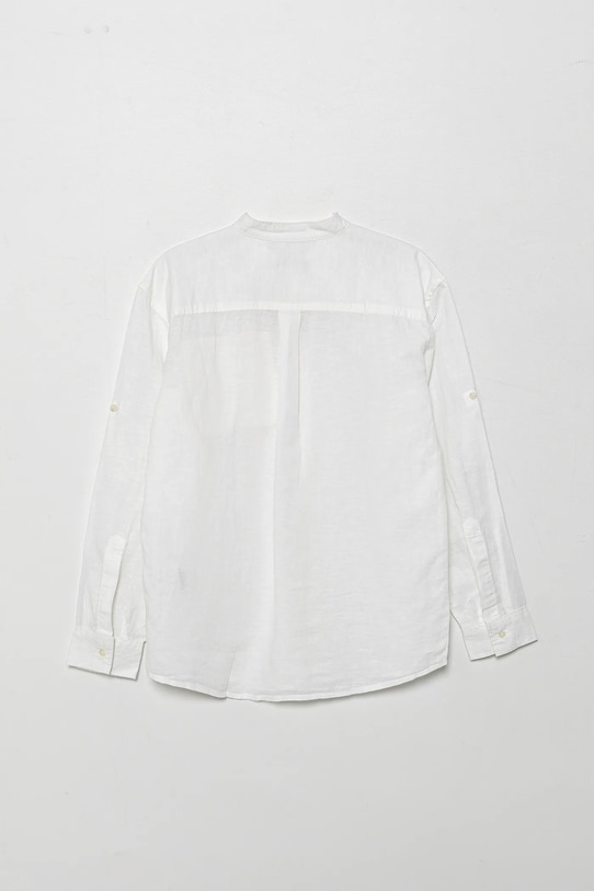 Παιδικό λινό πουκάμισο United Colors of Benetton 5IPVCQ03T.G.Seasonal λευκό SS25